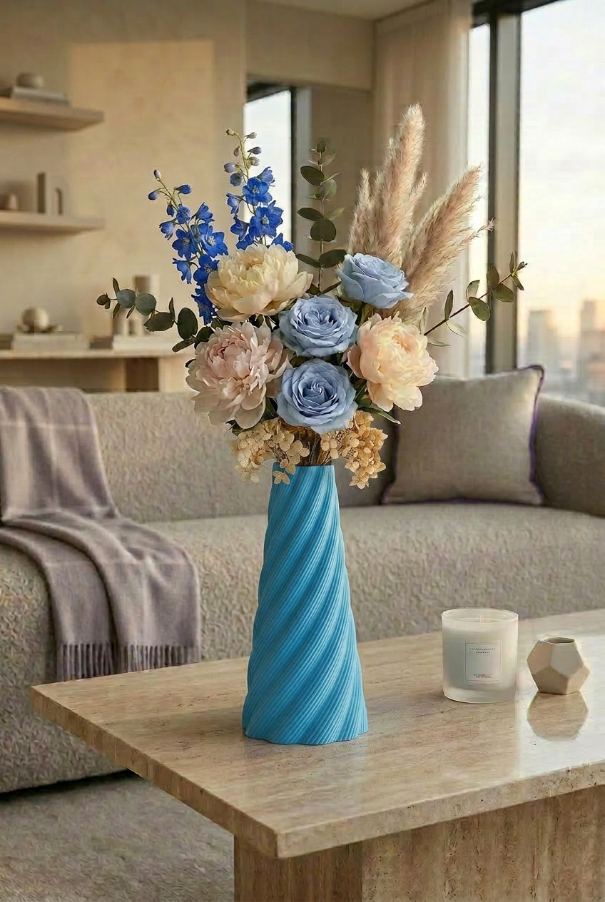 Cordée Vase Bleu Glacier