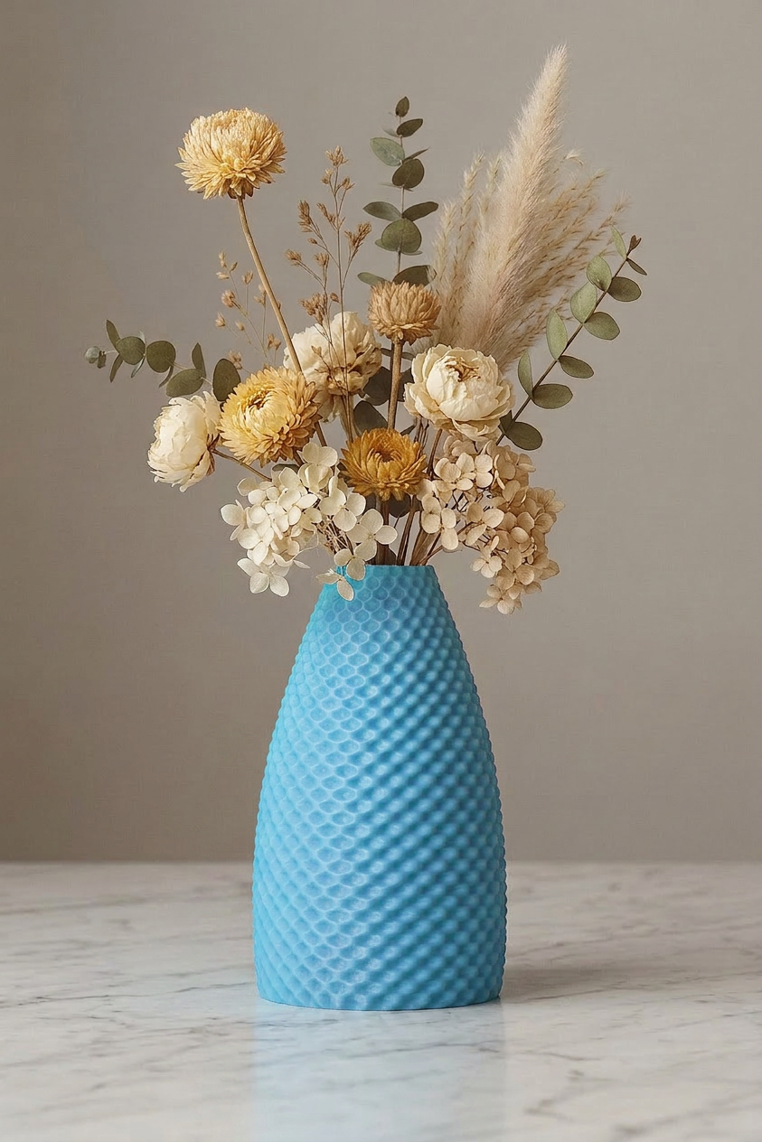 Textura Vase Bleu Glacier